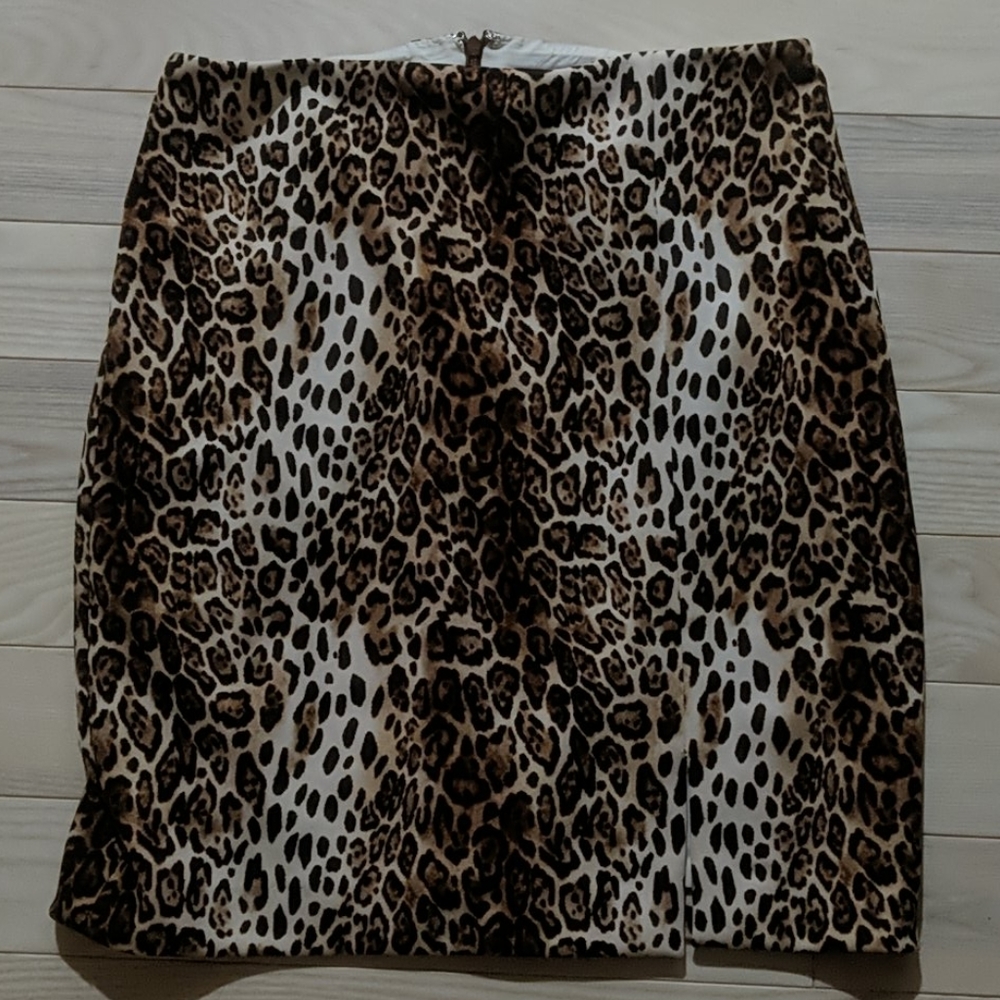 White House Black Market Animal Print Skirt.